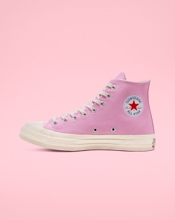 Converse Logo Play Chuck 70 Férfi Magasszárú Fekete/Rózsaszín | KJGBDVL-HU